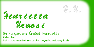 henrietta urmosi business card