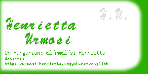 henrietta urmosi business card